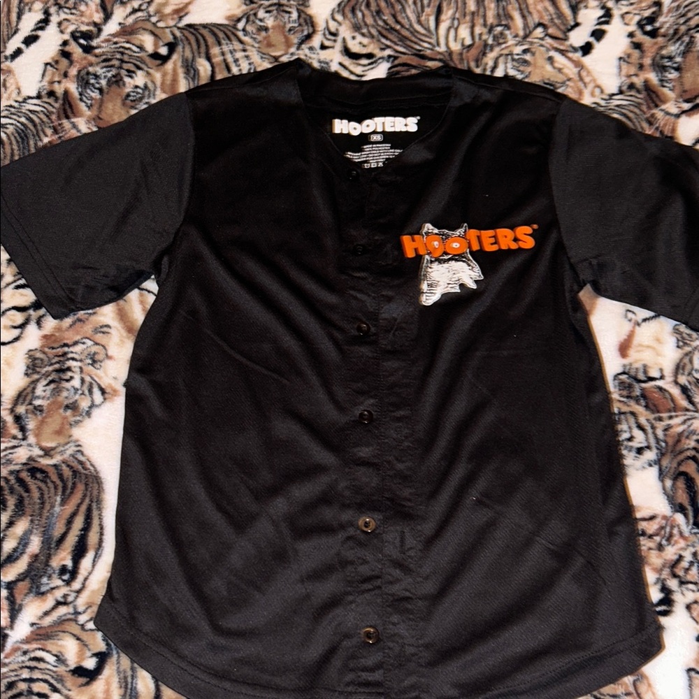 Hooters Black and Orange Men's Jersey